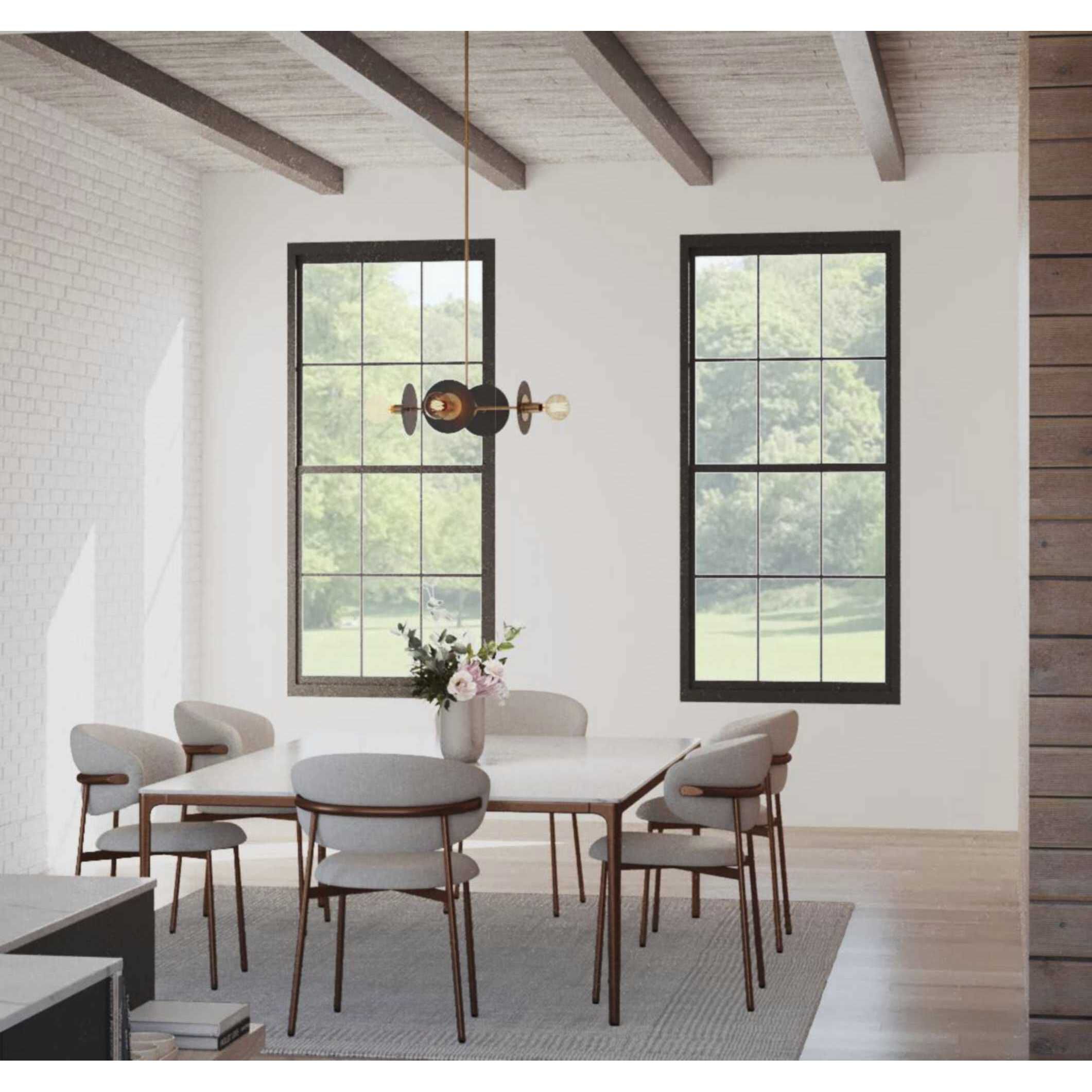 Trimble 4 Light 22.37 inch Brushed Bronze Linear Chandelier Ceiling Light, Design Series