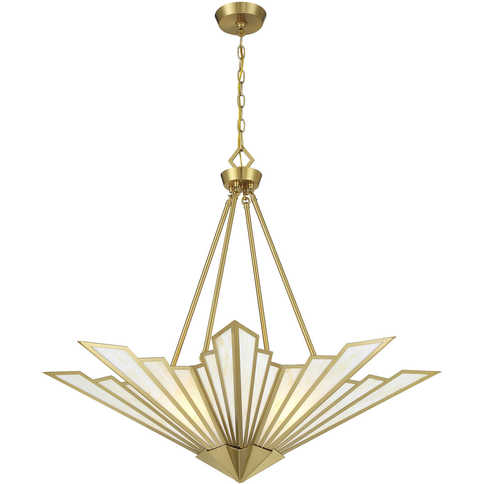 Rivage 4 Light 36 inch Warm Brass Pendant Ceiling Light