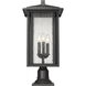 Aspen 3 Light 24.5 inch Black Outdoor Pier Mounted Fixture