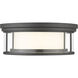 Willow 3 Light 16 inch Bronze Flush Mount Ceiling Light