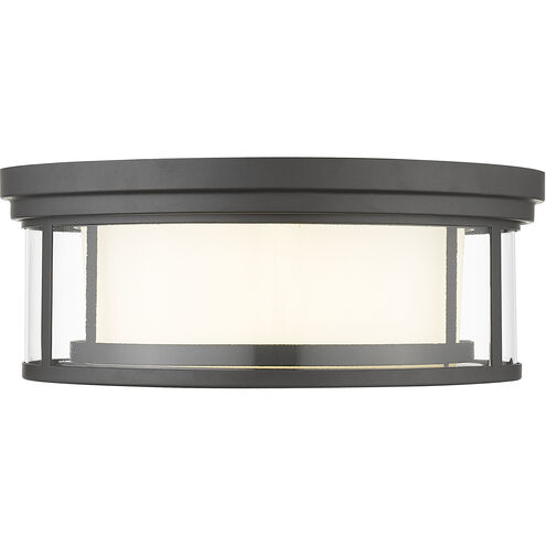Willow 3 Light 16 inch Bronze Flush Mount Ceiling Light
