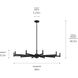 Erzo 10 Light Black Chandelier Ceiling Light, Large