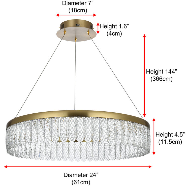 Rune 1 Light 24 inch Satin Gold Chandelier Ceiling Light