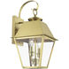Wentworth 2 Light 17 inch Natural Brass Outdoor Wall Lantern, Medium