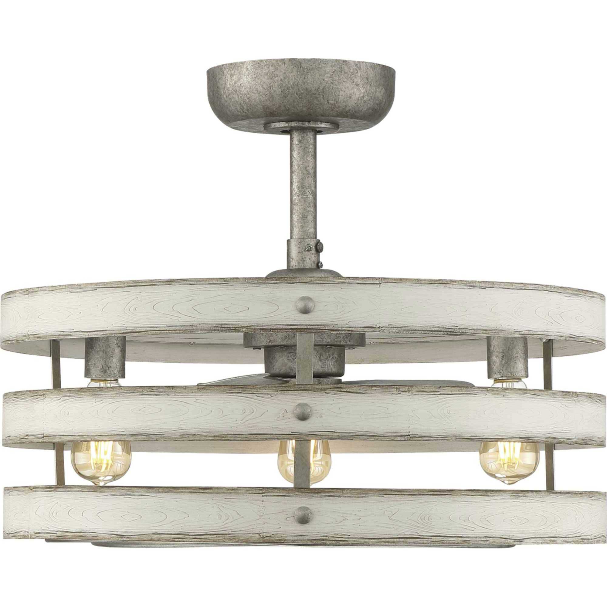 Gulliver 23 inch Galvanized with Galvanized Finish Blades Fandelier