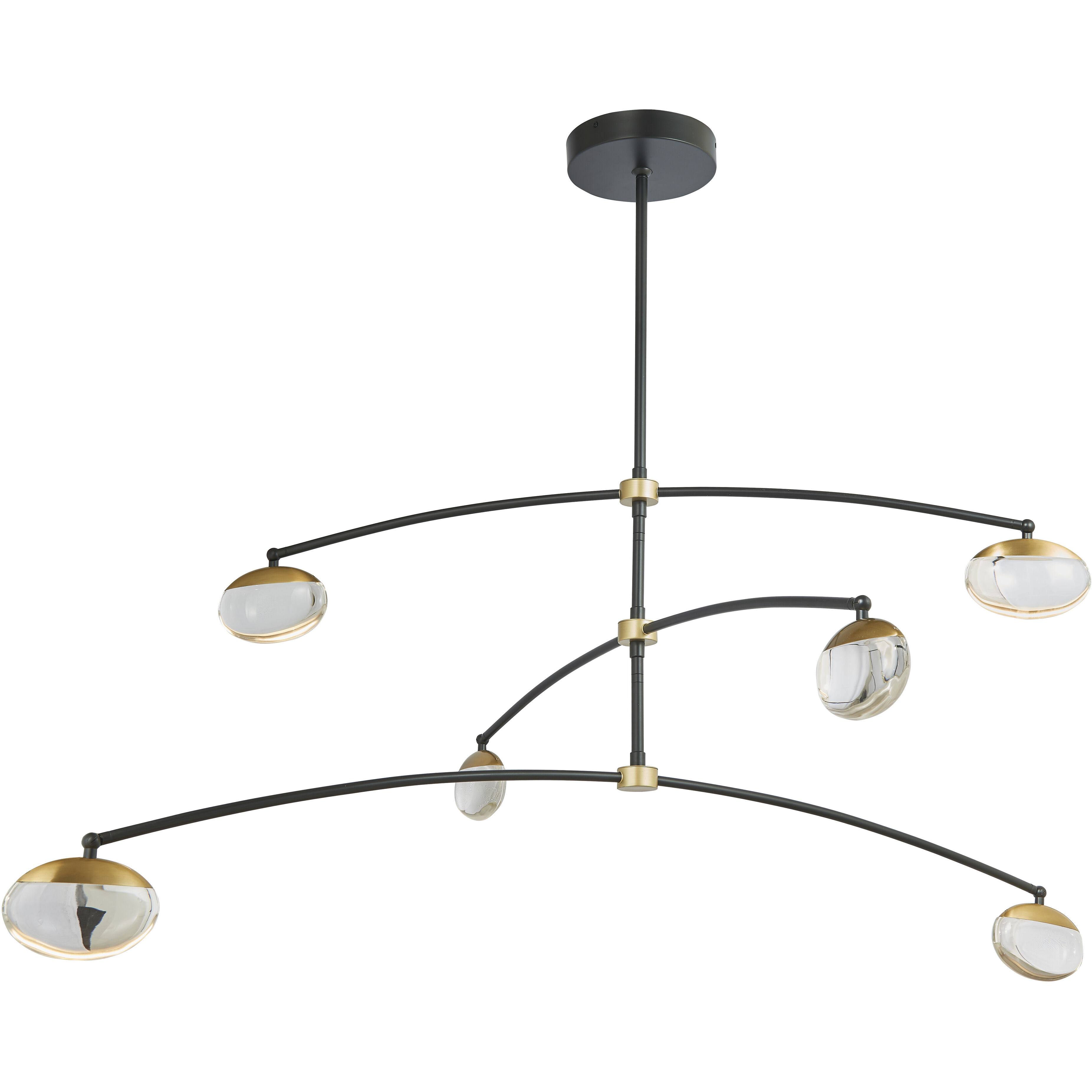 Athena LED 44.6 inch Matte Black and Brushed Brass Pendant Ceiling Light
