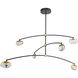 Athena LED 44.6 inch Matte Black and Brushed Brass Pendant Ceiling Light