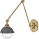 Fletcher LED 7 inch Aged Zinc with Heritage Brass Indoor Wall Sconce Wall Light