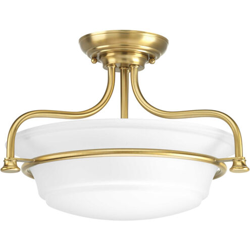 George 2 Light 16.5 inch Brushed Bronze Semi-Flush Mount Convertible Ceiling Light