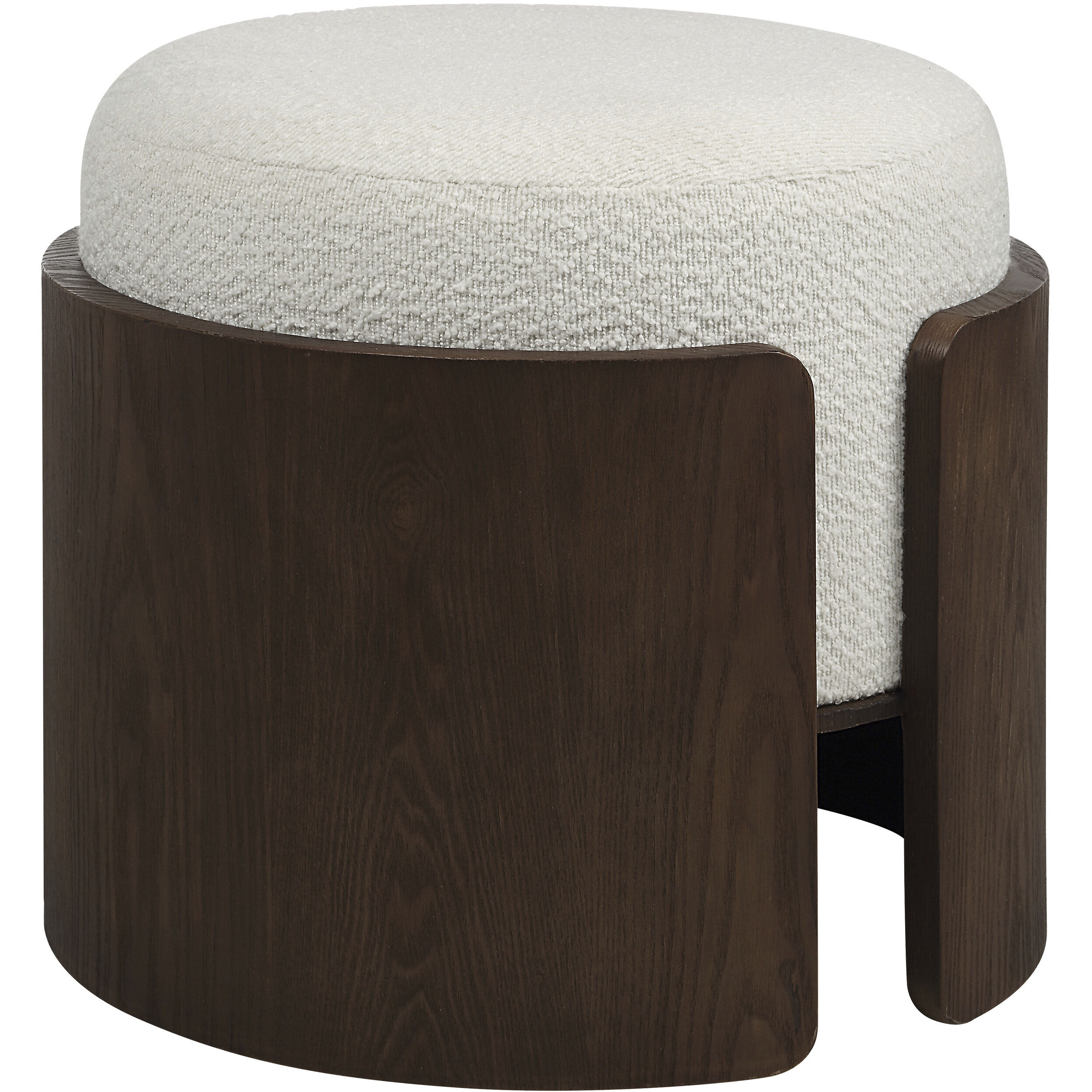 Capsula 18 inch Walnut Veneer and Off-White Ottoman
