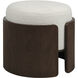 Capsula 18 inch Walnut Veneer and Off-White Ottoman