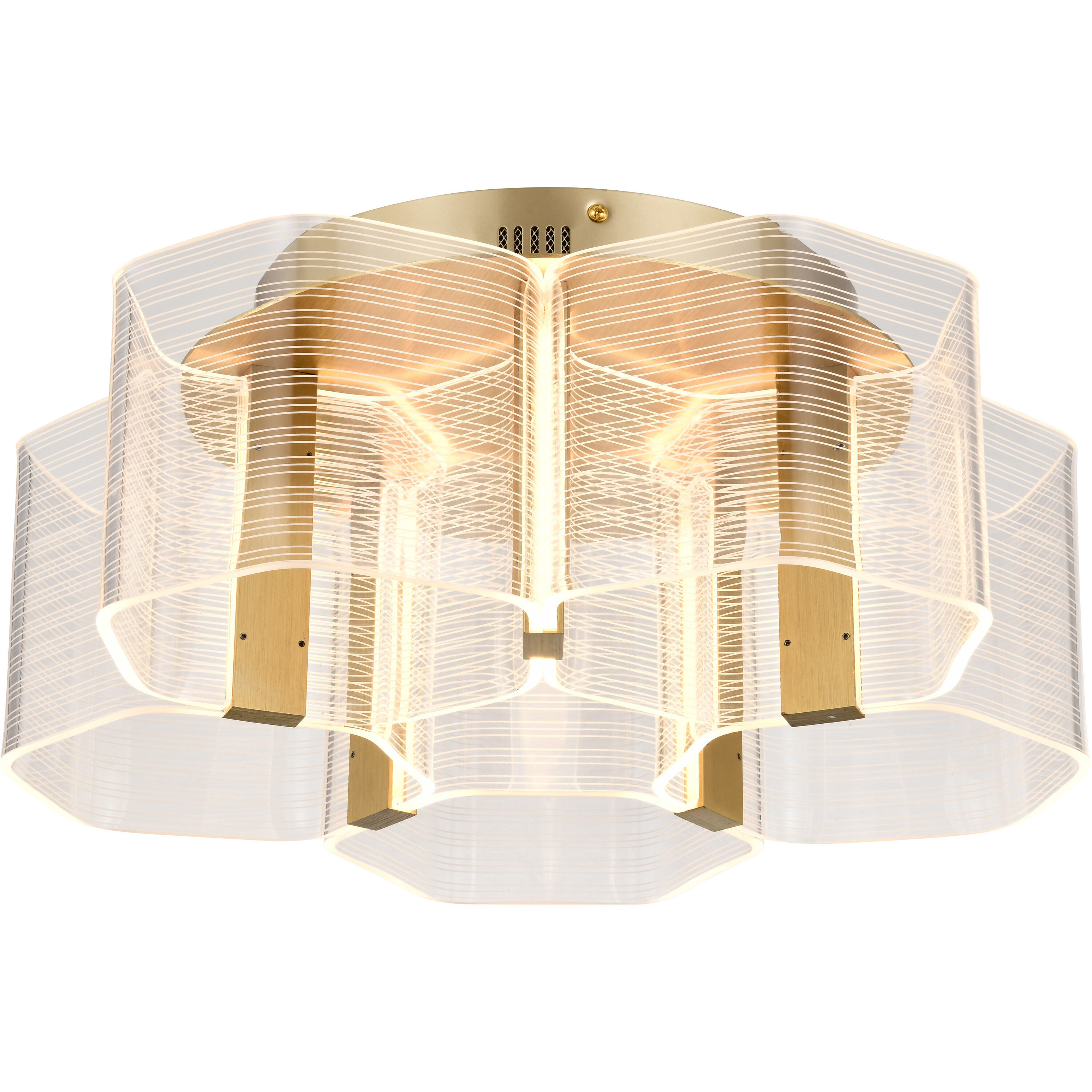 Kenzo LED 17.75 inch Polished Anodized Bronze Flush Mount Ceiling Light