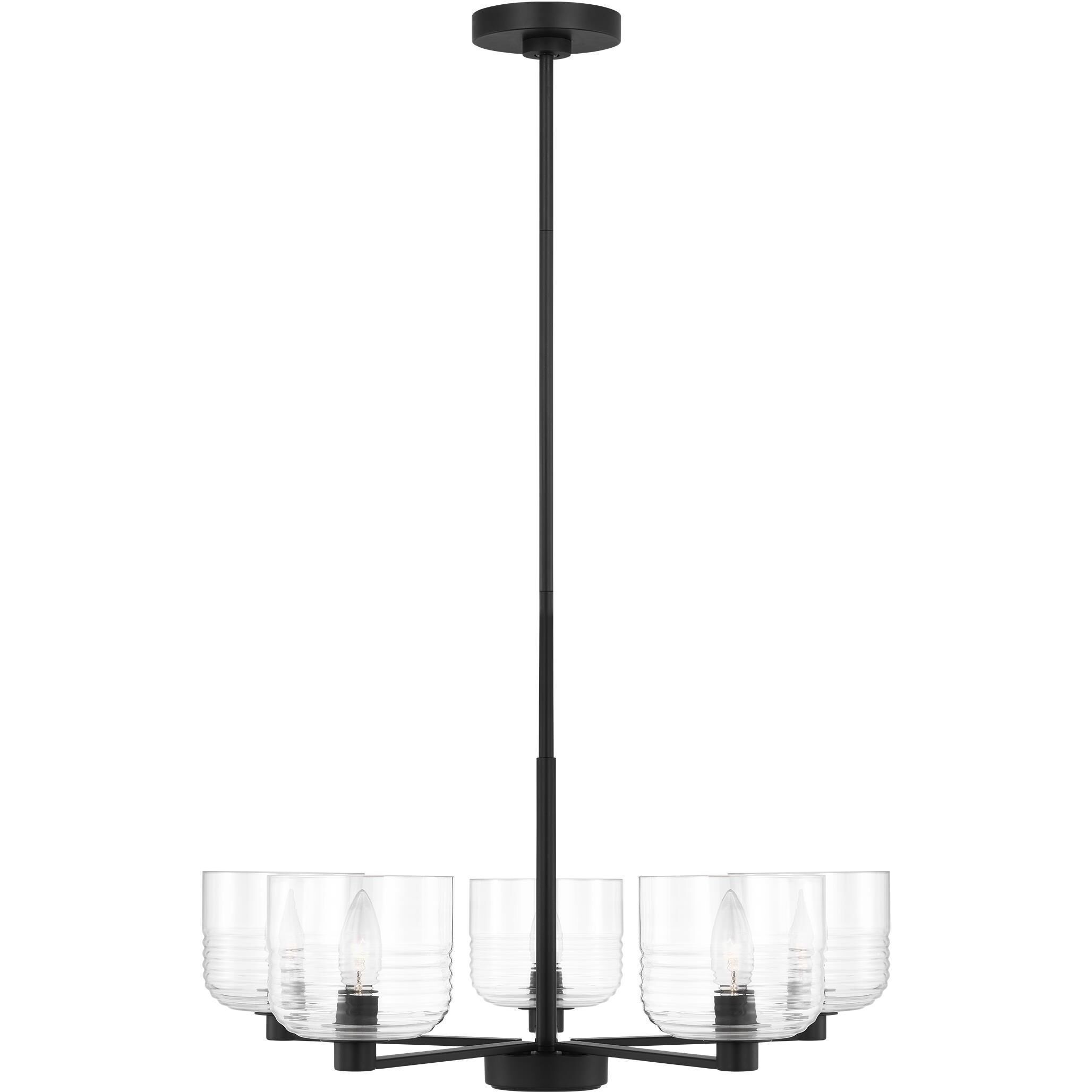 Drew & Jonathan Lochdale 5 Light 24 inch Midnight Black Chandelier Ceiling Light, Medium