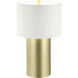 Secret Agent 28 inch 100 watt Painted Gold and White Leather Table Lamp Portable Light