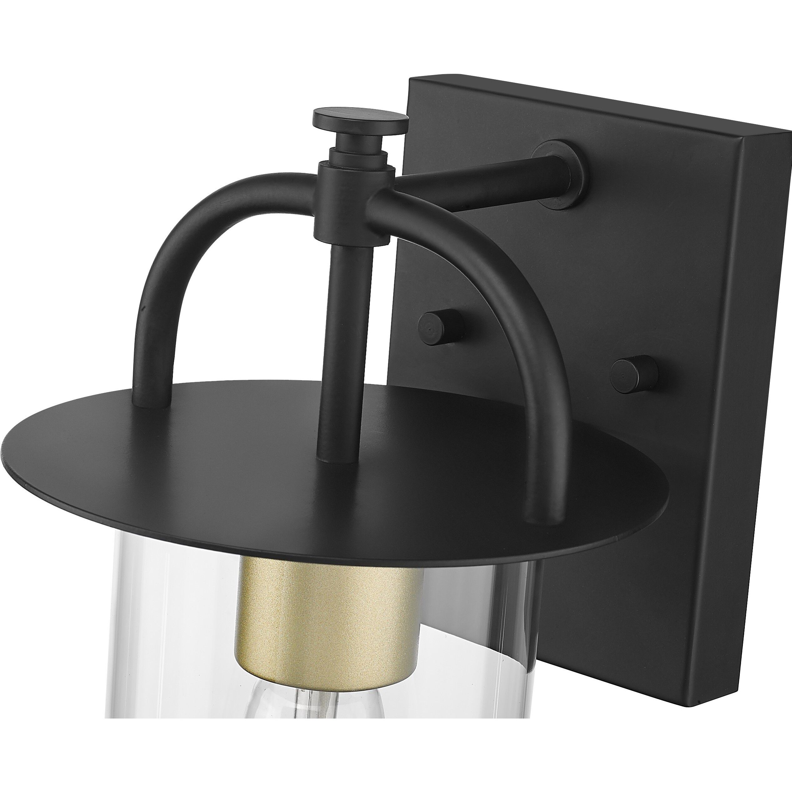 Stockwell 1 Light 12 inch Matt Black and Brass Exterior Wall Mount