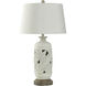 Cameron 32 inch 100.00 watt Tropic White and Light Brown Table Lamp Portable Light