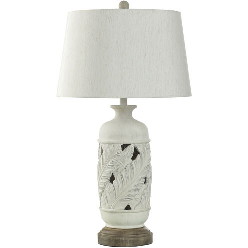 Cameron 32 inch 100.00 watt Tropic White and Light Brown Table Lamp Portable Light