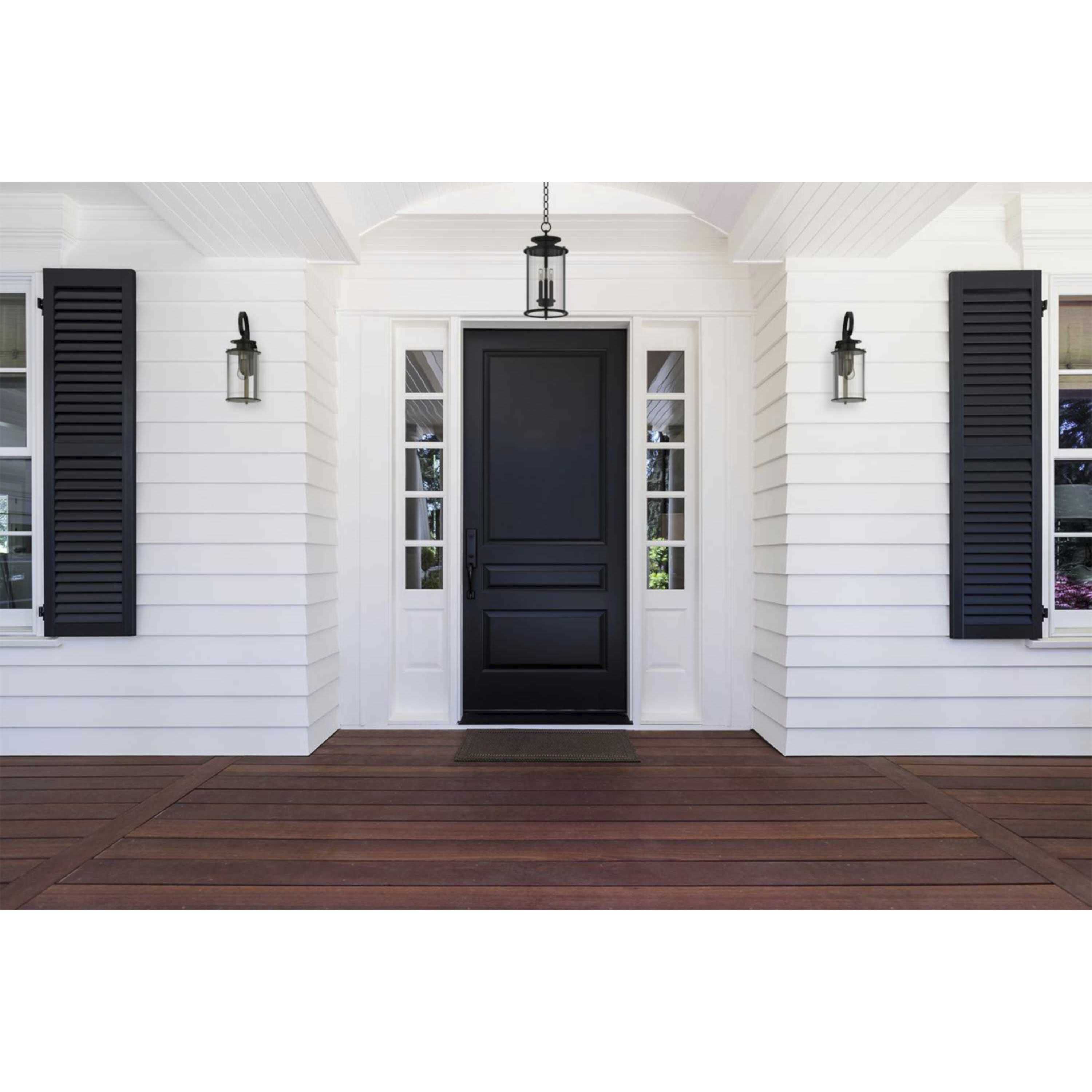 Squire 3 Light 9.88 inch Matte Black Outdoor Hanging Lantern