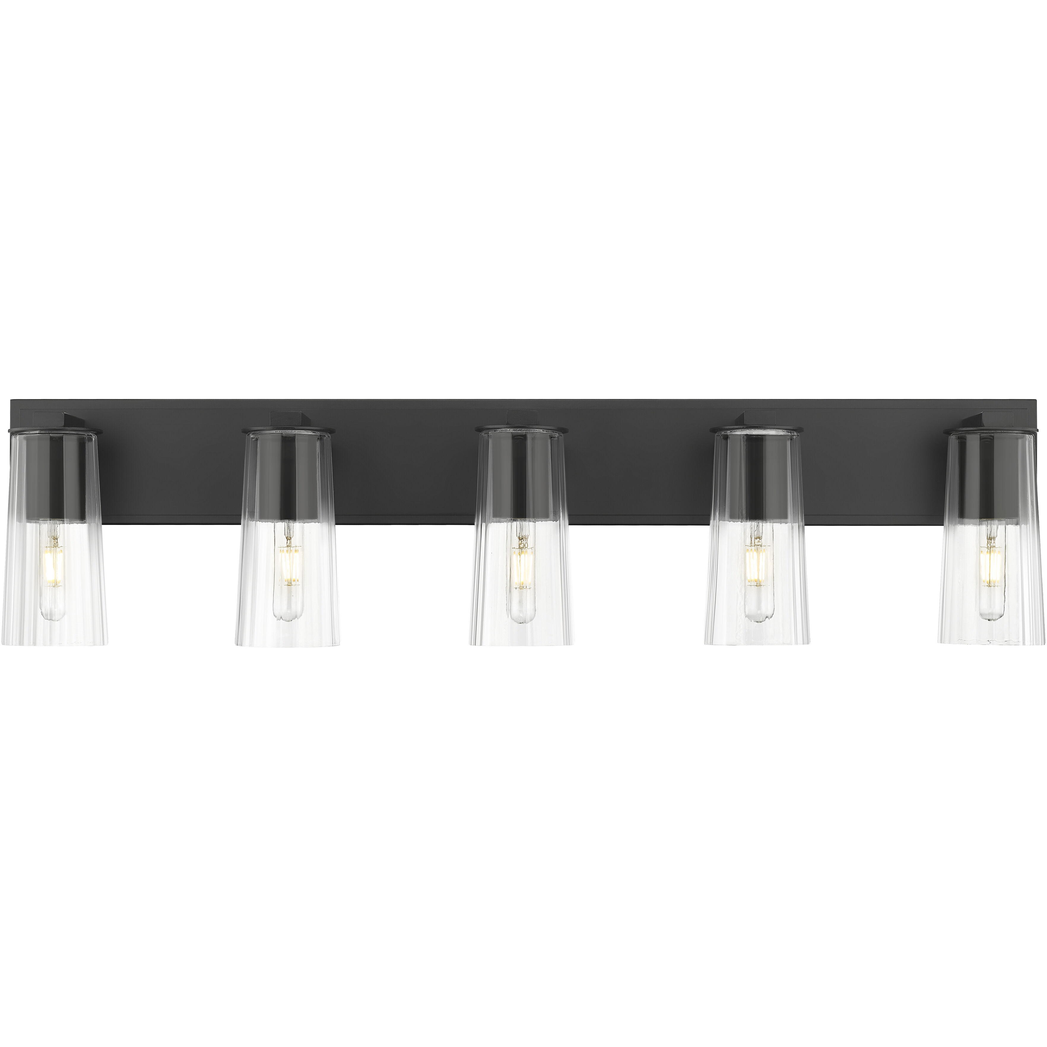 Titus 5 Light 40 inch Matte Black Bath Vanity Light Wall Light
