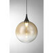Iissa LED 6.25 inch Matte Black Pendant Ceiling Light in Amber