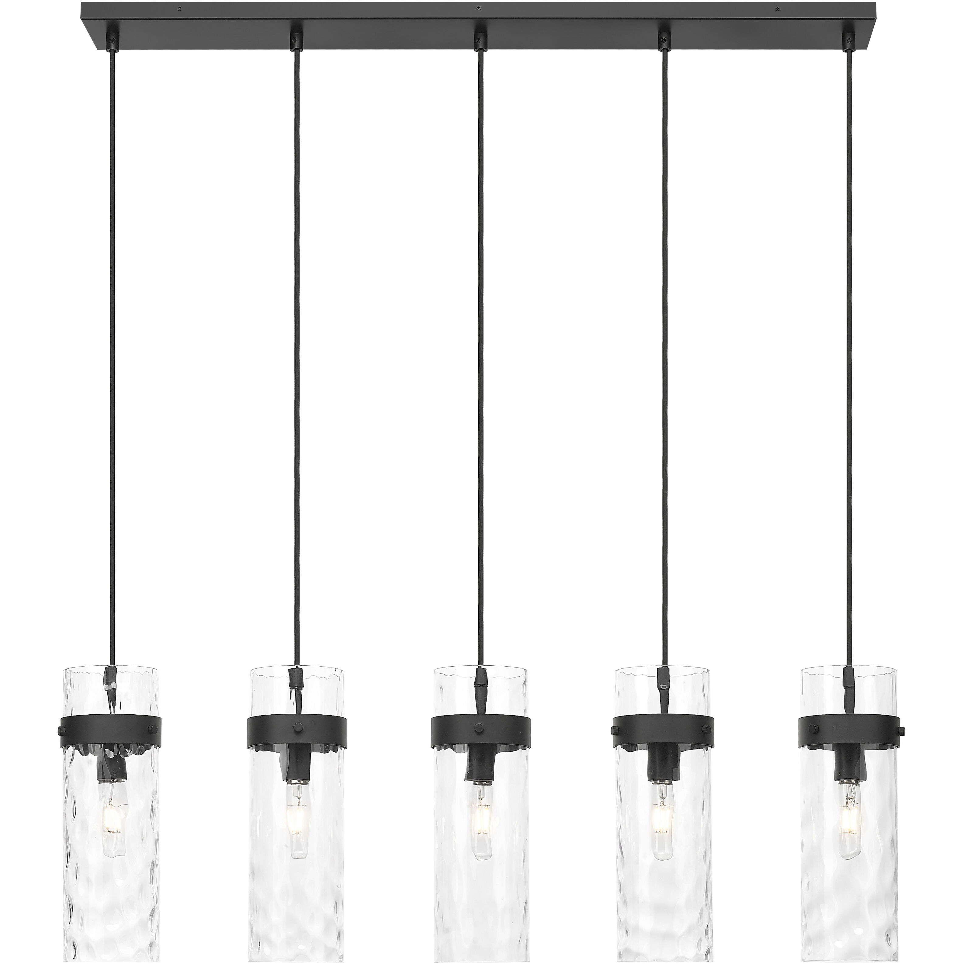 Fontaine Linear Chandelier Ceiling Light in Matte Black