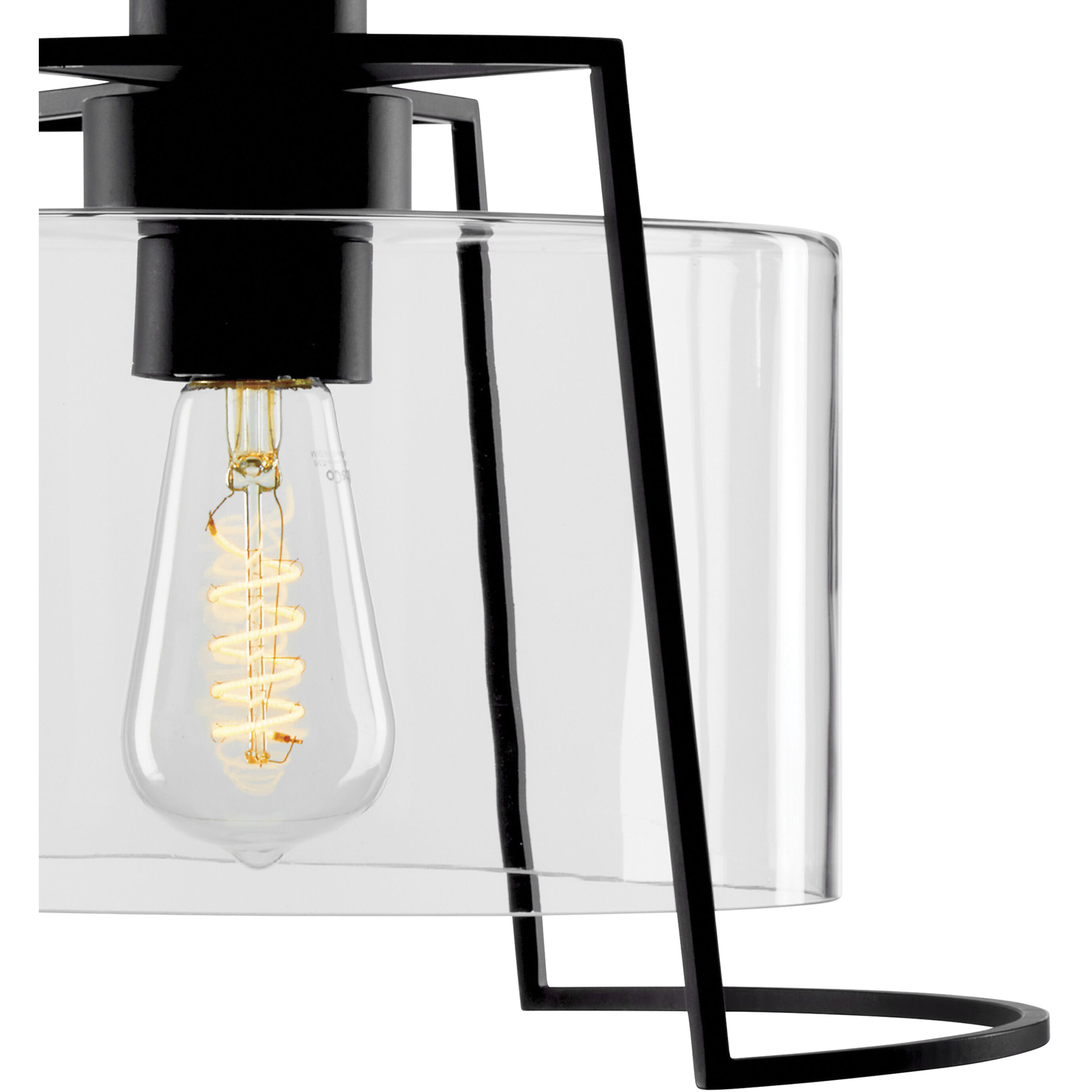 Cere 1 Light 13 inch Matte Black Outdoor Semi Flush Mount