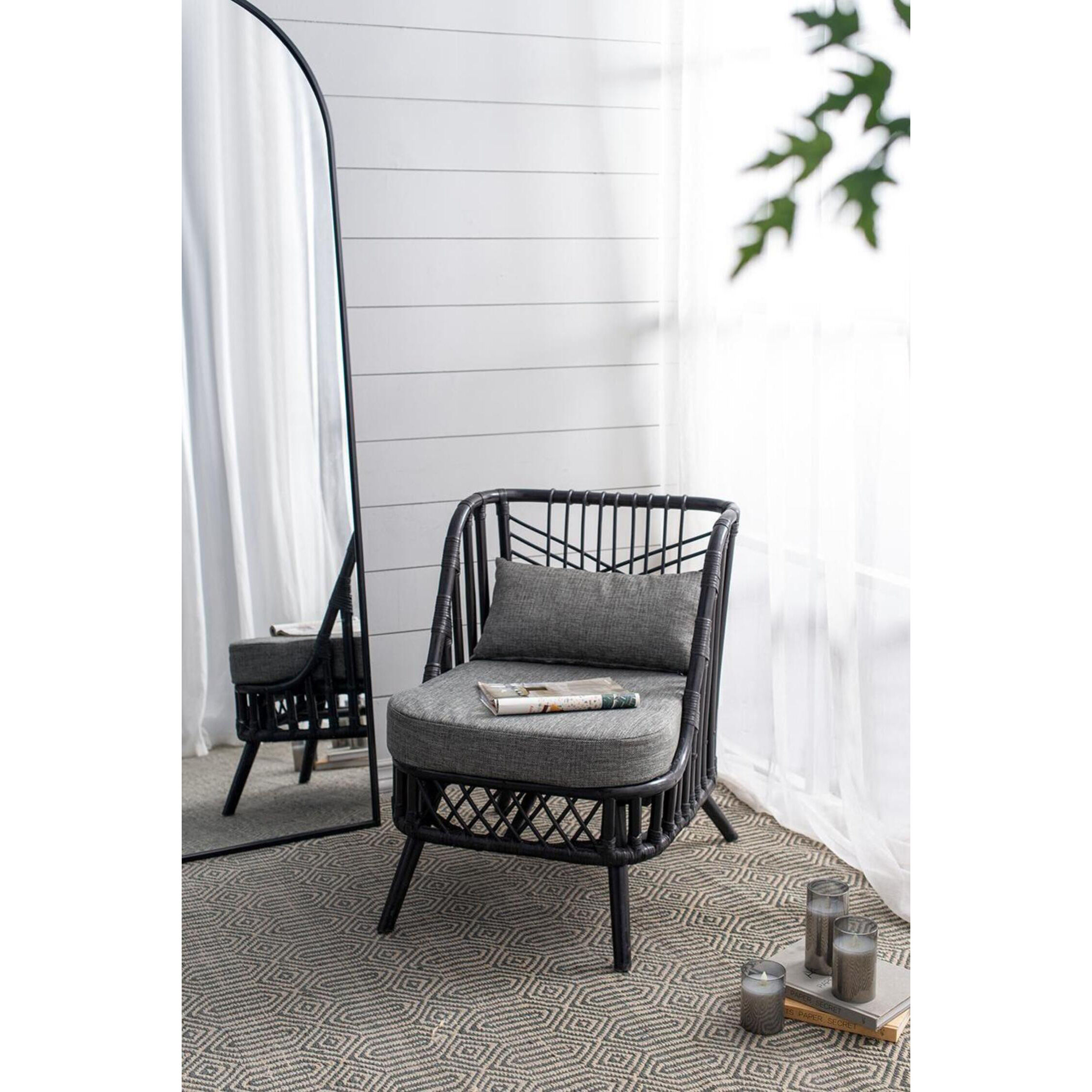 Pagar Natural and Grey Chair, With Cushion