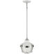 Seaway Passage 1 Light 10 inch Polished Nickel with White Mini Pendant Ceiling Light