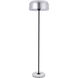 Exemplar 63 inch 40 watt Brushed Nickel and Black with White Marble Floor lamp Portable Light in Burnished Nickel