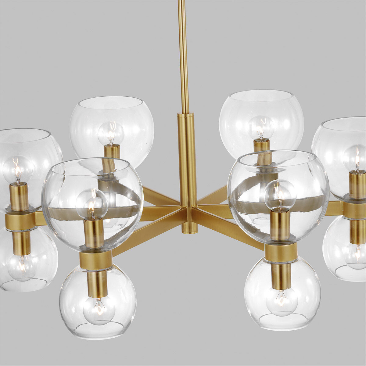 kate spade new york Londyn 6 Light 28 inch Burnished Brass with Clear Glass Chandelier Ceiling Light