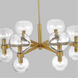 kate spade new york Londyn 6 Light 28 inch Burnished Brass with Clear Glass Chandelier Ceiling Light