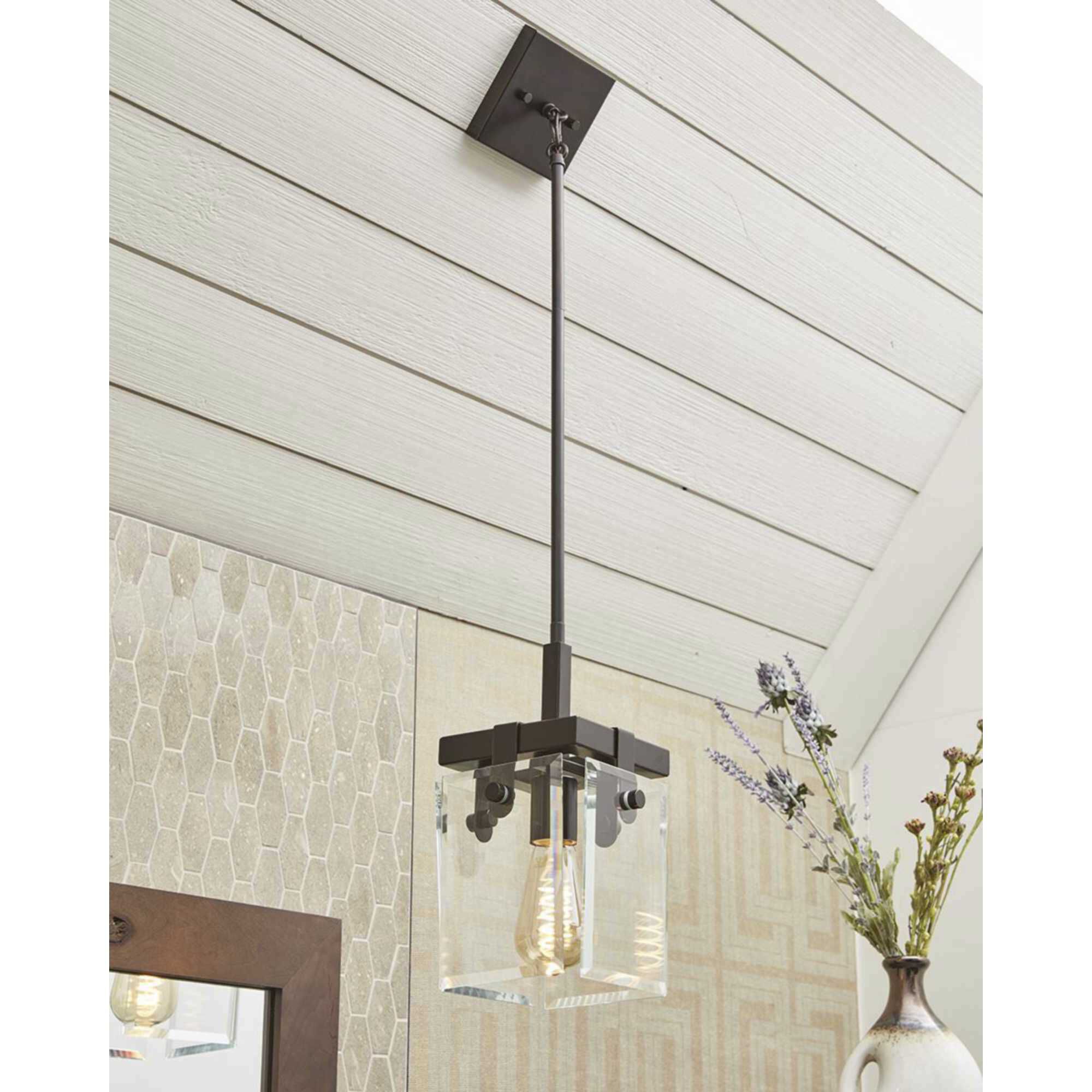 Glayse 1 Light 7 inch Antique Bronze Mini-Pendant Ceiling Light, Design Series