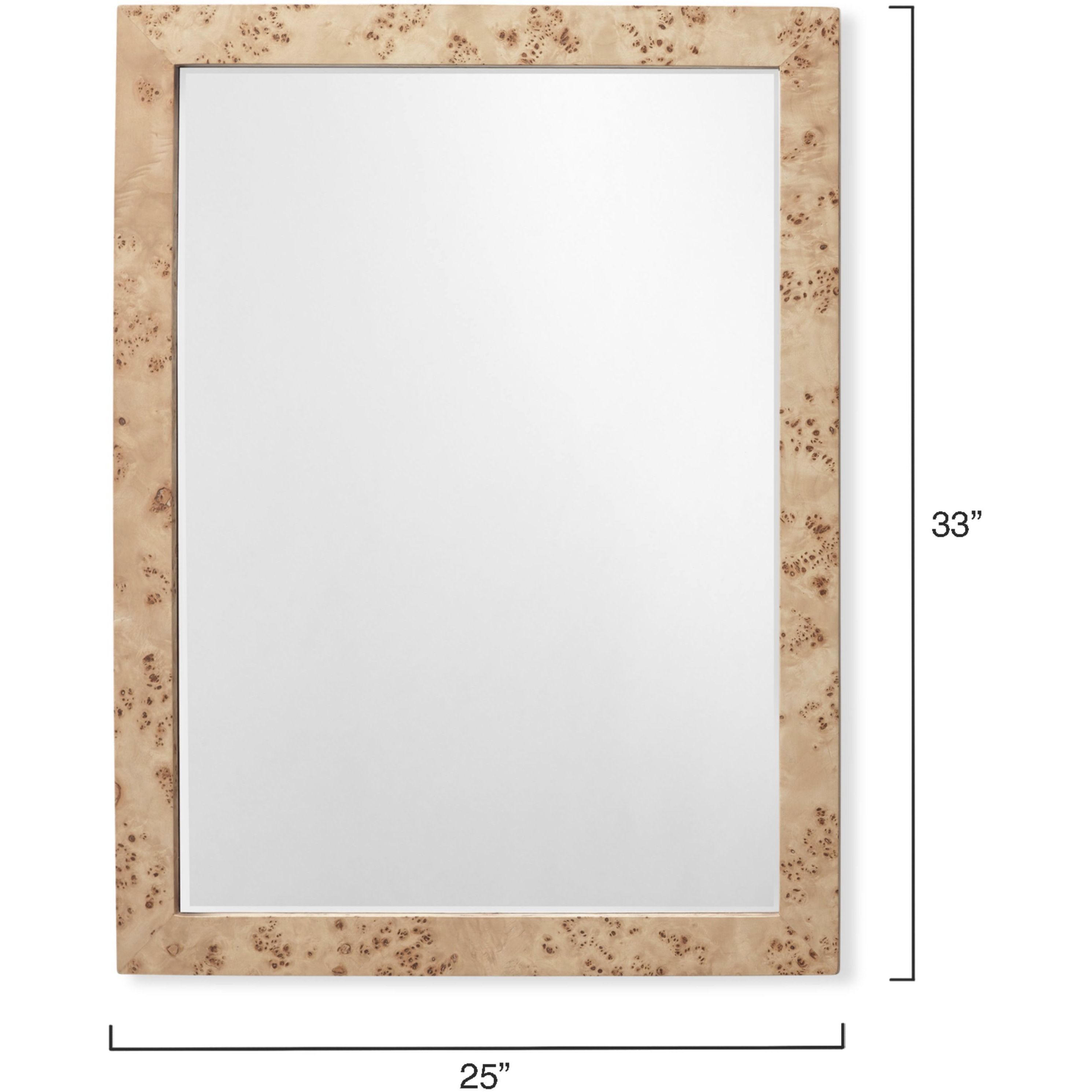 Chandler 33 X 25 inch Natural Burl Wood Wall Mirror