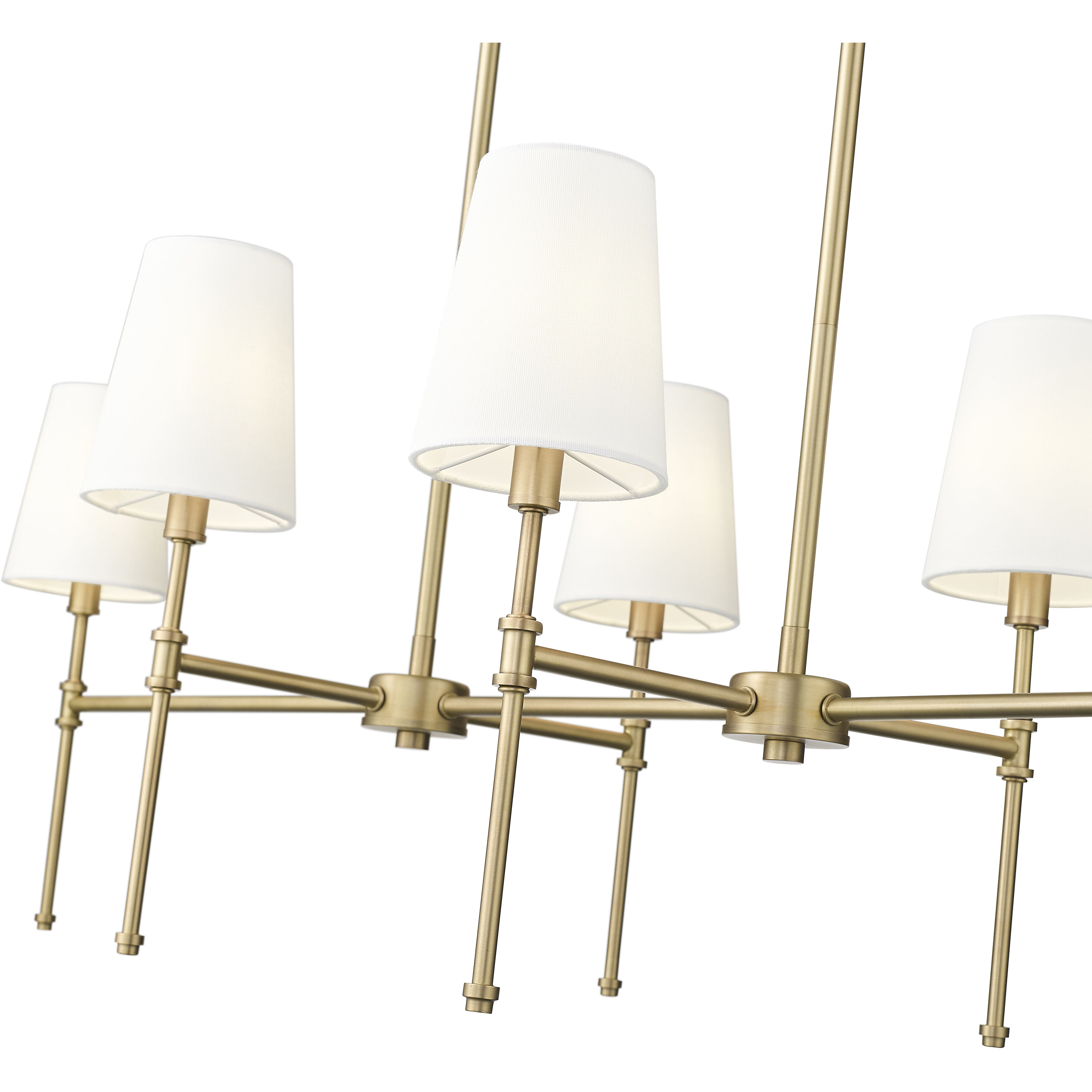 Adorra 6 Light 48 inch Vintage Brass Linear Chandelier Ceiling Light