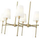 Adorra 6 Light 48 inch Vintage Brass Linear Chandelier Ceiling Light