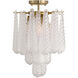 Ollie 4 Light 14.25 inch Aged Brass Semi Flush Ceiling Light in Sand Glass Clear