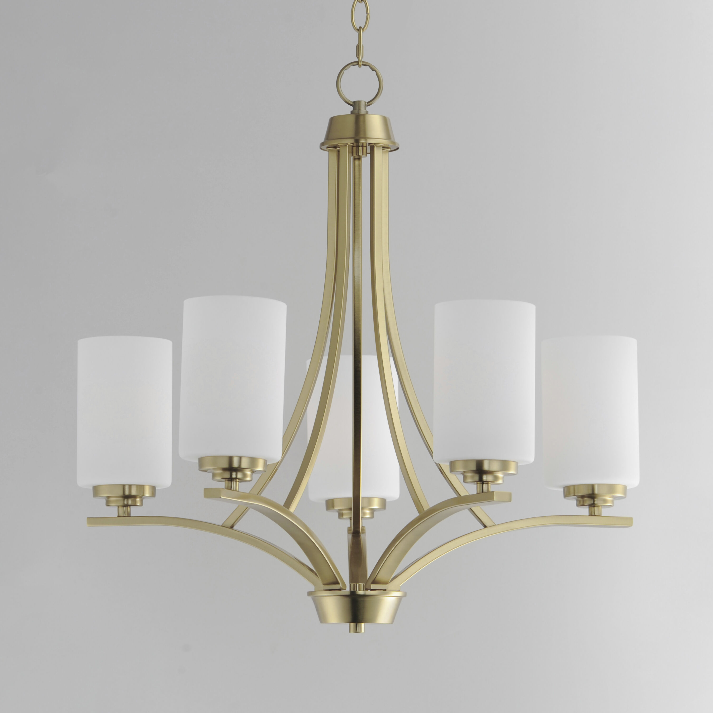 Deven 5 Light 24 inch Satin Brass Single-Tier Chandelier Ceiling Light