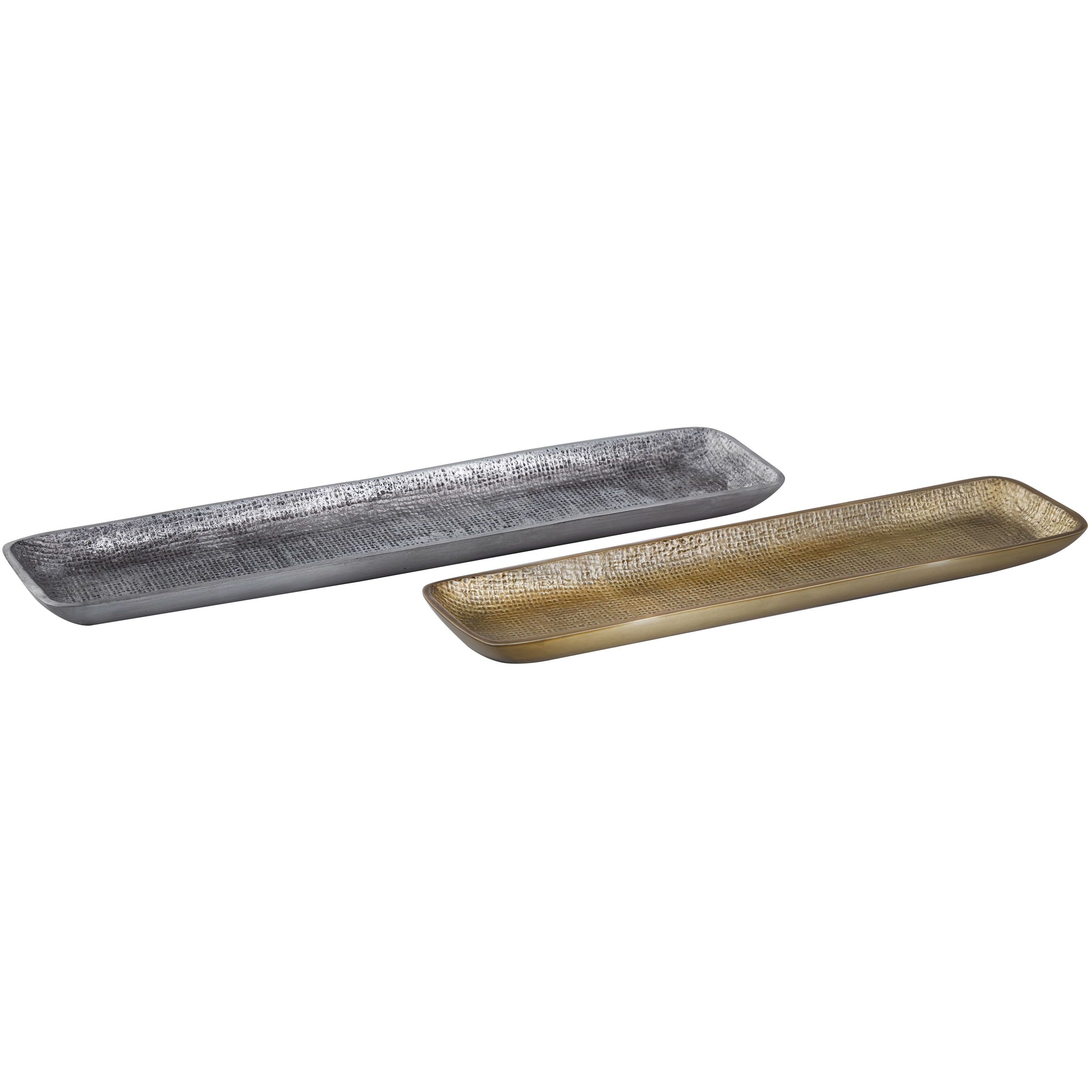 Louk Antique Nickel with Antique Brass Tray, Set of 2