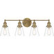 Barwell 4 Light 33 inch Oxidized Aged Brass Bath Vanity Light Wall Light