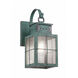 Norfield 1 Light 12.25 inch Verde Green Outdoor Sconce in Seedy Glass, Brass Traditions by Innovations Lighting