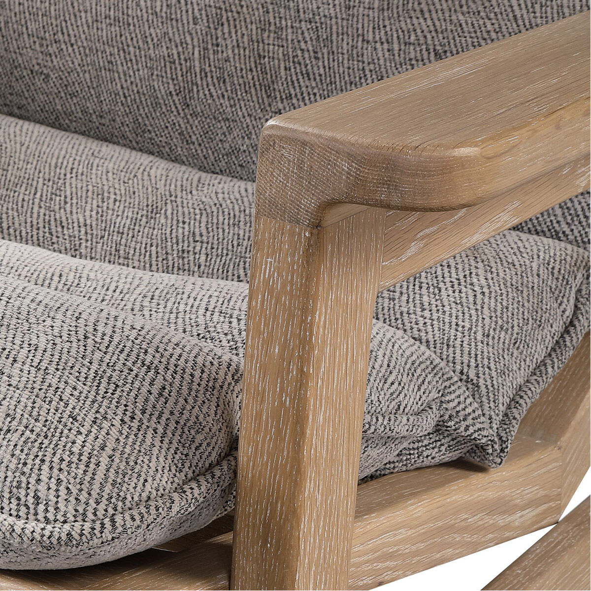 Isola Naturally Oak with Charcoal and White Cushion Accent Chair