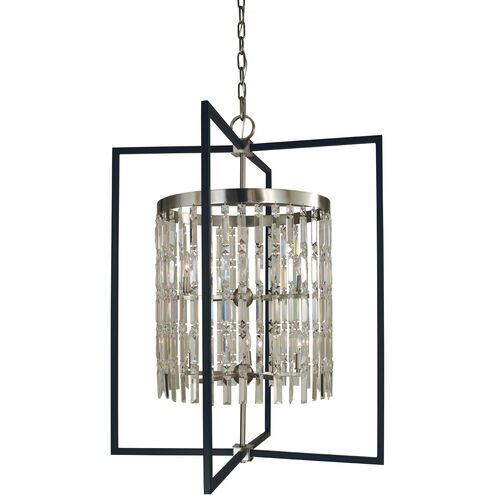 Hannah 10 Light 32 inch Brushed Nickel with Matte Black Foyer Chandelier Ceiling Light