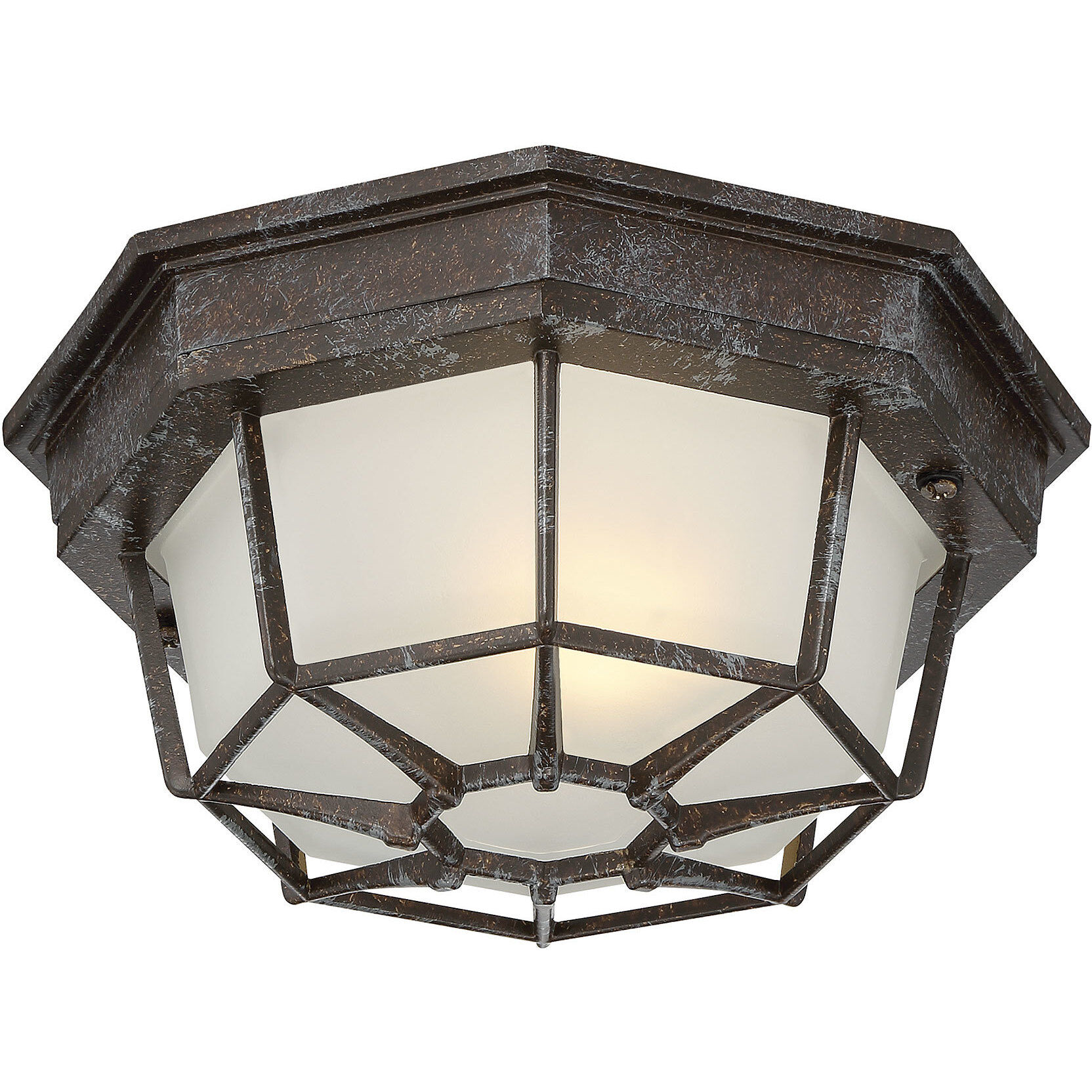 Exterior Collections 1 Light 9 inch Rustic Bronze Outdoor Flush Mount