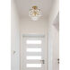 Mila 3 Light 12 inch Brass Flush Mount Ceiling Light