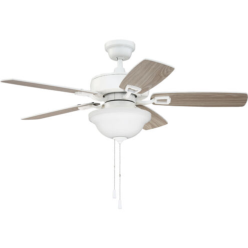 Twist N Click 42 inch White with White/Washed Oak Blades Contractor Fan