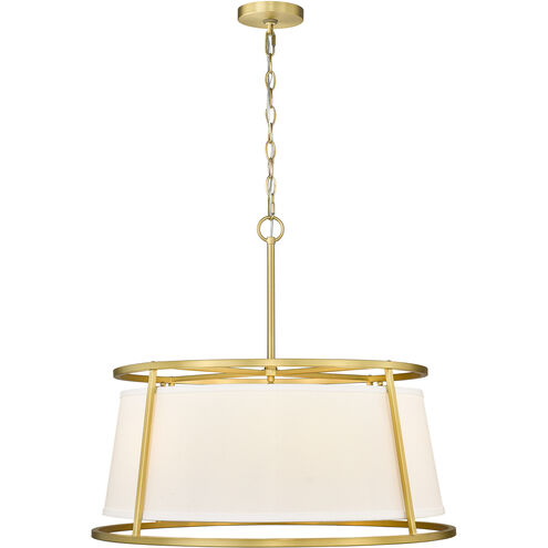 Lenyx 6 Light 26 inch Rubbed Brass Chandelier Ceiling Light