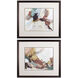 Abstract Brown and Neutral and Turquoise and Teal Framed Art, Propac