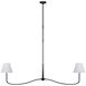Thomas O'Brien Kairos LED 62 inch Aged Iron and Roman Bronze Linear Chandelier Ceiling Light