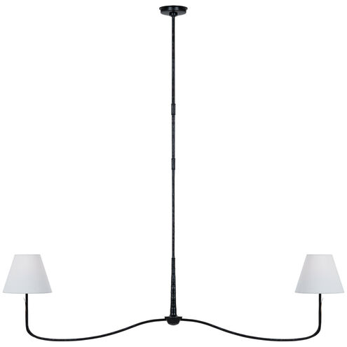 Thomas O'Brien Kairos LED 62 inch Aged Iron and Roman Bronze Linear Chandelier Ceiling Light
