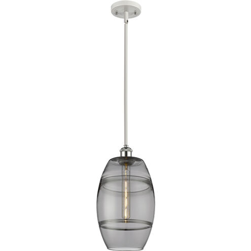 Ballston Vaz 1 Light 8 inch White Polished Chrome Stem Hung Mini Pendant Ceiling Light